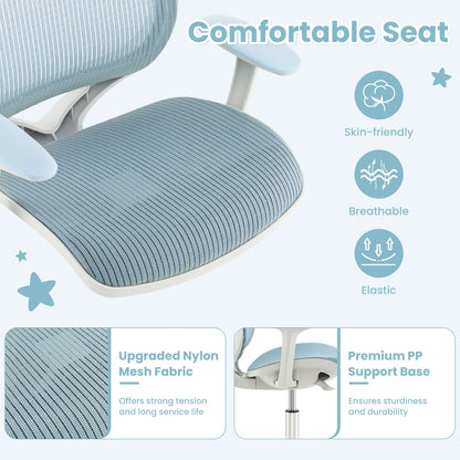 Swivel Mesh Children Computer Chair, Adjustable Height, Blue Kids Chairs & Seating at Gallery Canada