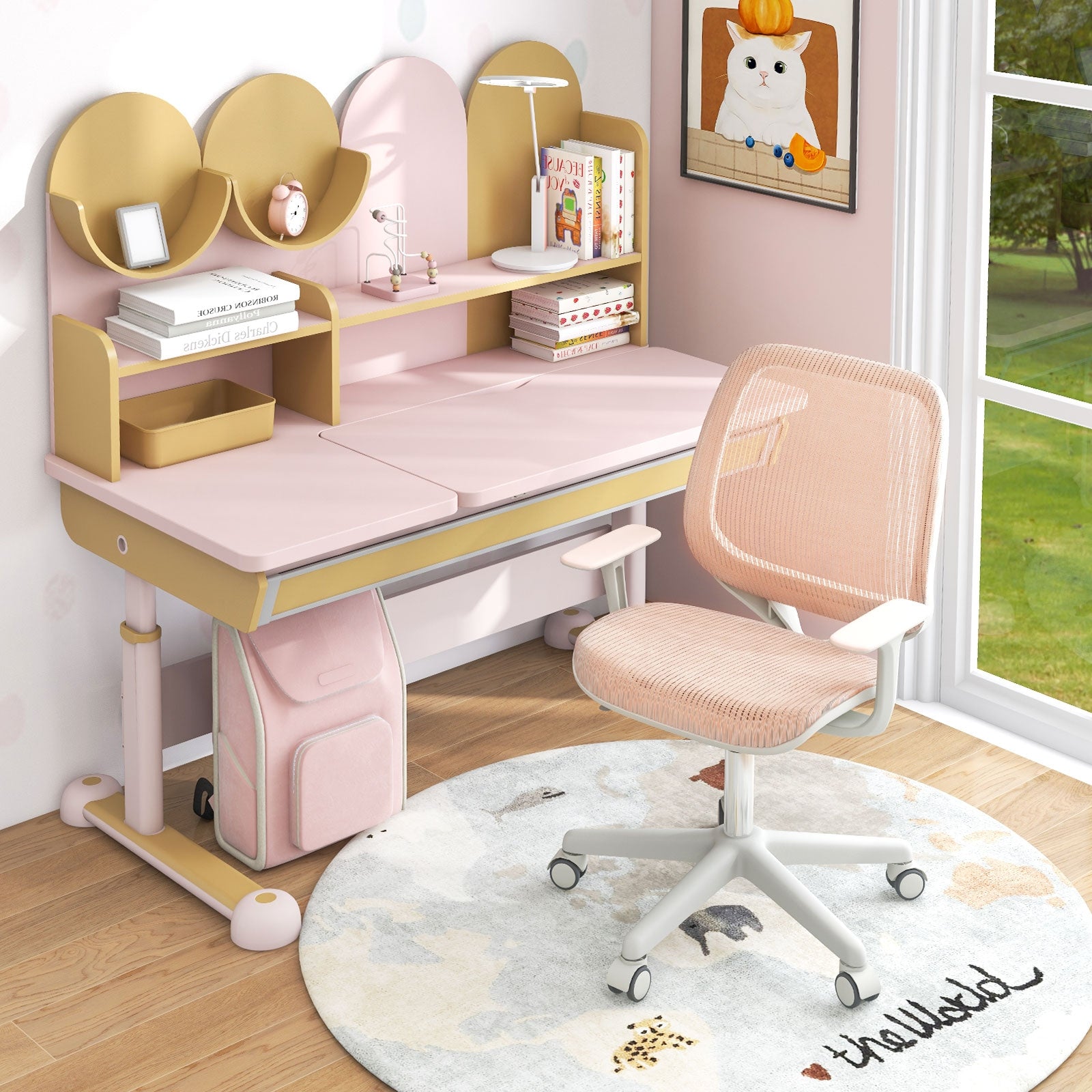 Swivel Mesh Children Computer Chair, Adjustable Height, Pink Kids Chairs & Seating at Gallery Canada