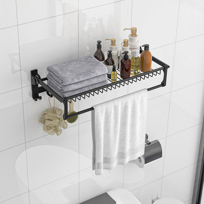 Wall Mounted Towel Shelf, Adjustable Bar, Movable Hooks, No Assembly Towel Racks at Gallery Canada