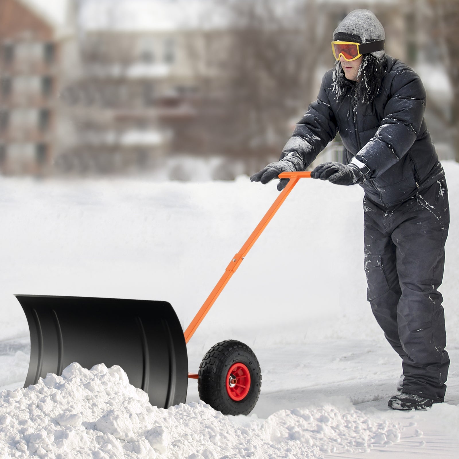 29 Inch Snow Pusher, For Driveway, Orange Snow Removal at Gallery Canada