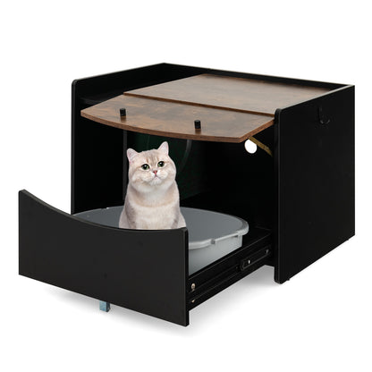 Cat Litter Box Enclosure With Pull-Out Drawer, Black Cat Houses at Gallery Canada