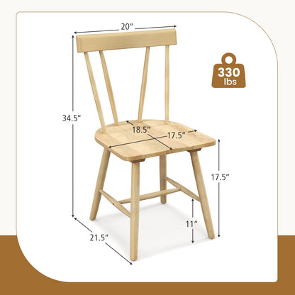 Windsor Style Armless Chairs, Solid Rubber Wood Frame, Natural Chairs at Gallery Canada