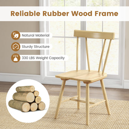 Windsor Style Armless Chairs, Solid Rubber Wood Frame, Natural Chairs at Gallery Canada