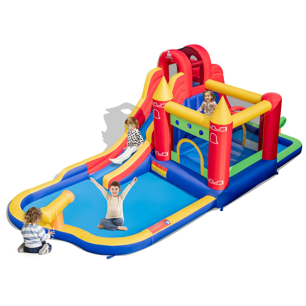 9-in-1 Inflatable Bounce Castle with Water Slide, Splash Pool, Multicolor Bounce House at Gallery Canada