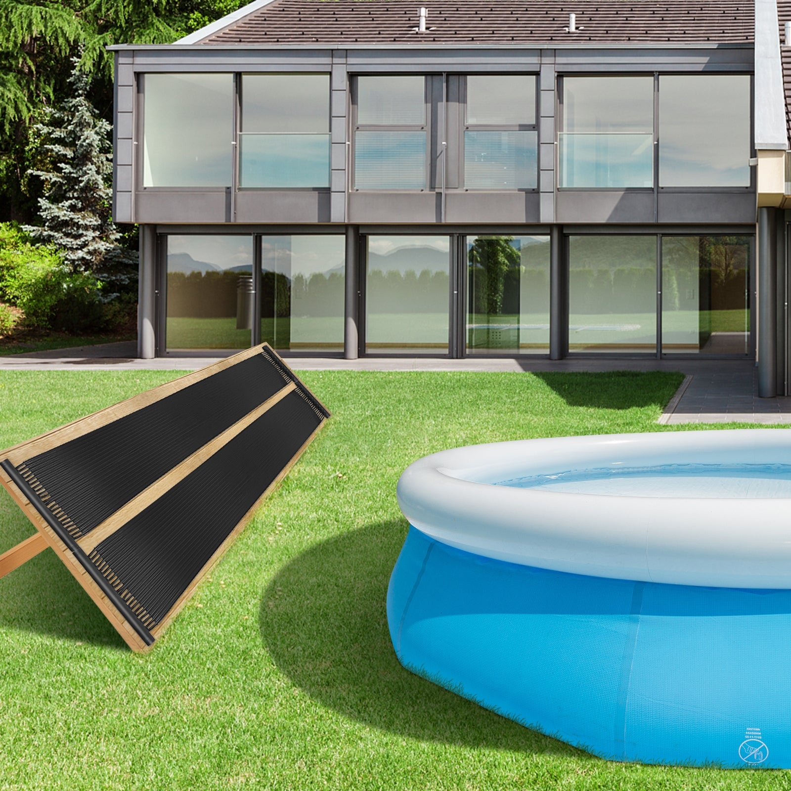 2 Pieces 16.4 Feet Weatherproof Solar Pool Heating System, Black Swimming Pools at Gallery Canada