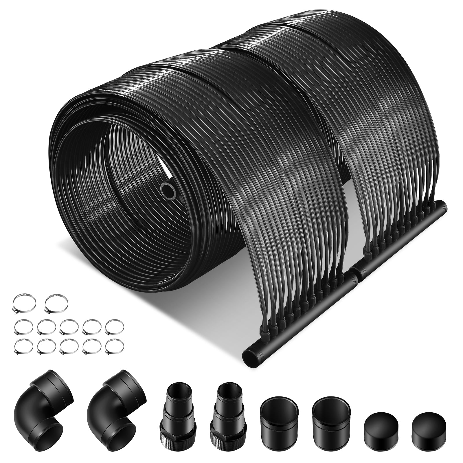2 Pieces 16.4 Feet Weatherproof Solar Pool Heating System, Black Swimming Pools at Gallery Canada