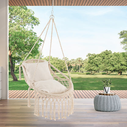 Hanging Hammock Chair With Soft Seat Cushions, Beige Porch Swings at Gallery Canada