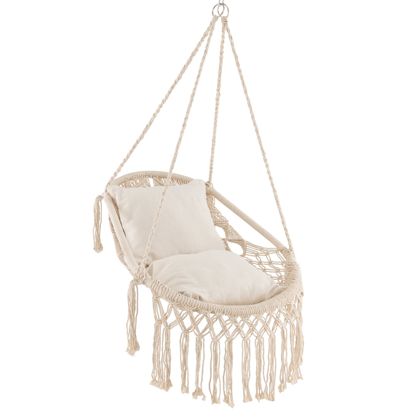 Hanging Hammock Chair With Soft Seat Cushions, Beige Porch Swings at Gallery Canada