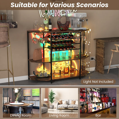 3-Tier Wine Bar Cabinet With Storage Shelves, Brown Wine Racks at Gallery Canada