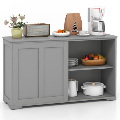 Antique Stackable Kitchen Storage Sideboard, Adjustable Shelf, Gray Sideboards Cabinets & Buffets Gray at Gallery Canada