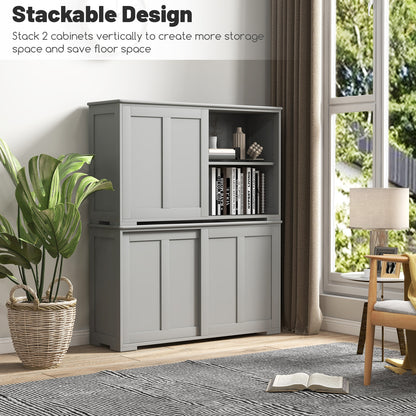 Antique Stackable Kitchen Storage Sideboard, Adjustable Shelf, Gray Sideboards Cabinets & Buffets at Gallery Canada