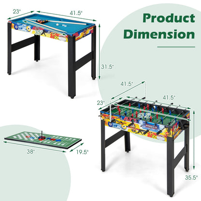 12-in-1 Game Table Set, Foosball Air Hockey Pool Chess Ping Pong, Multicolor Game Room at Gallery Canada