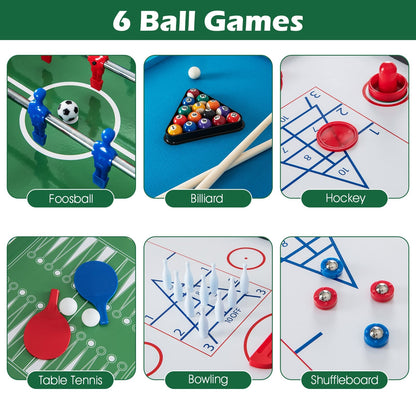 12-in-1 Game Table Set, Foosball Air Hockey Pool Chess Ping Pong, Multicolor Game Room at Gallery Canada