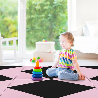 8 Feet PU Leather Folding Gymnastics Mat, Black, Pink Yoga & Gym Mats at Gallery Canada