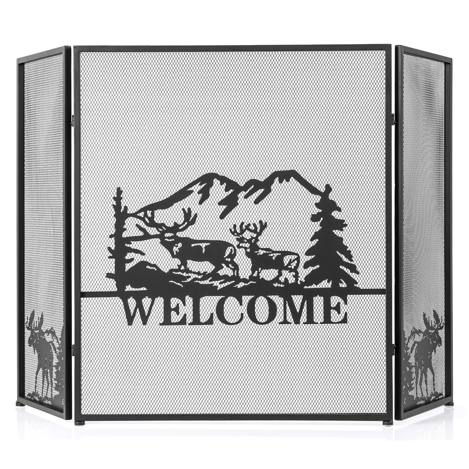52 x 31 Inch Fireplace Screen, Black Fireplace Tools at Gallery Canada