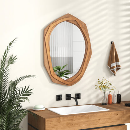 Large Waterproof Irregular Framed Wall Mirror, Natural Wall Mirrors at Gallery Canada