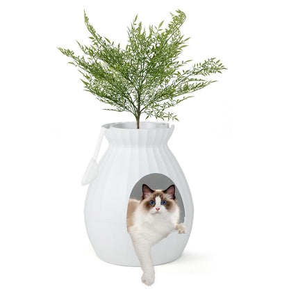 Smart Plant Cat Litter Box, Electronic Odor Removal, Sterilization, White Cat Supplies at Gallery Canada