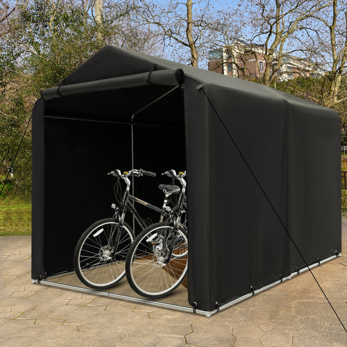 7 x 5.2FT Storage Shelter, Bike Tent With Waterproof Cover, Gray