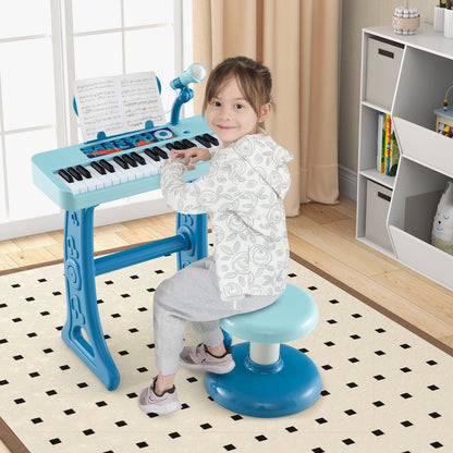 37-Key Kids Piano Keyboard With Microphone, Blue Pianos & Keyboards at Gallery Canada