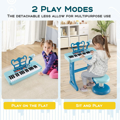 37-Key Kids Piano Keyboard With Microphone, Blue Pianos & Keyboards at Gallery Canada