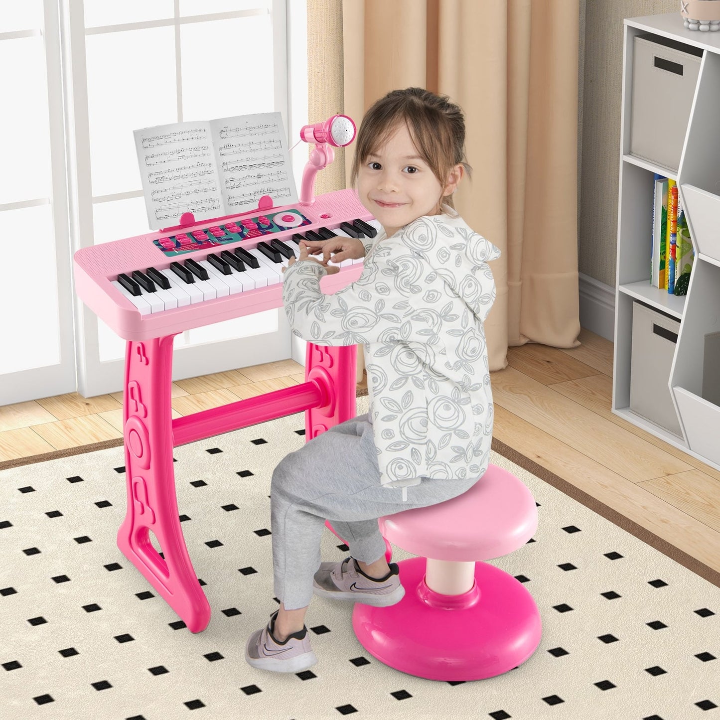 Kids Piano Keyboard 37-Key, With Microphone For 3+ Years, Pink Pianos & Keyboards at Gallery Canada