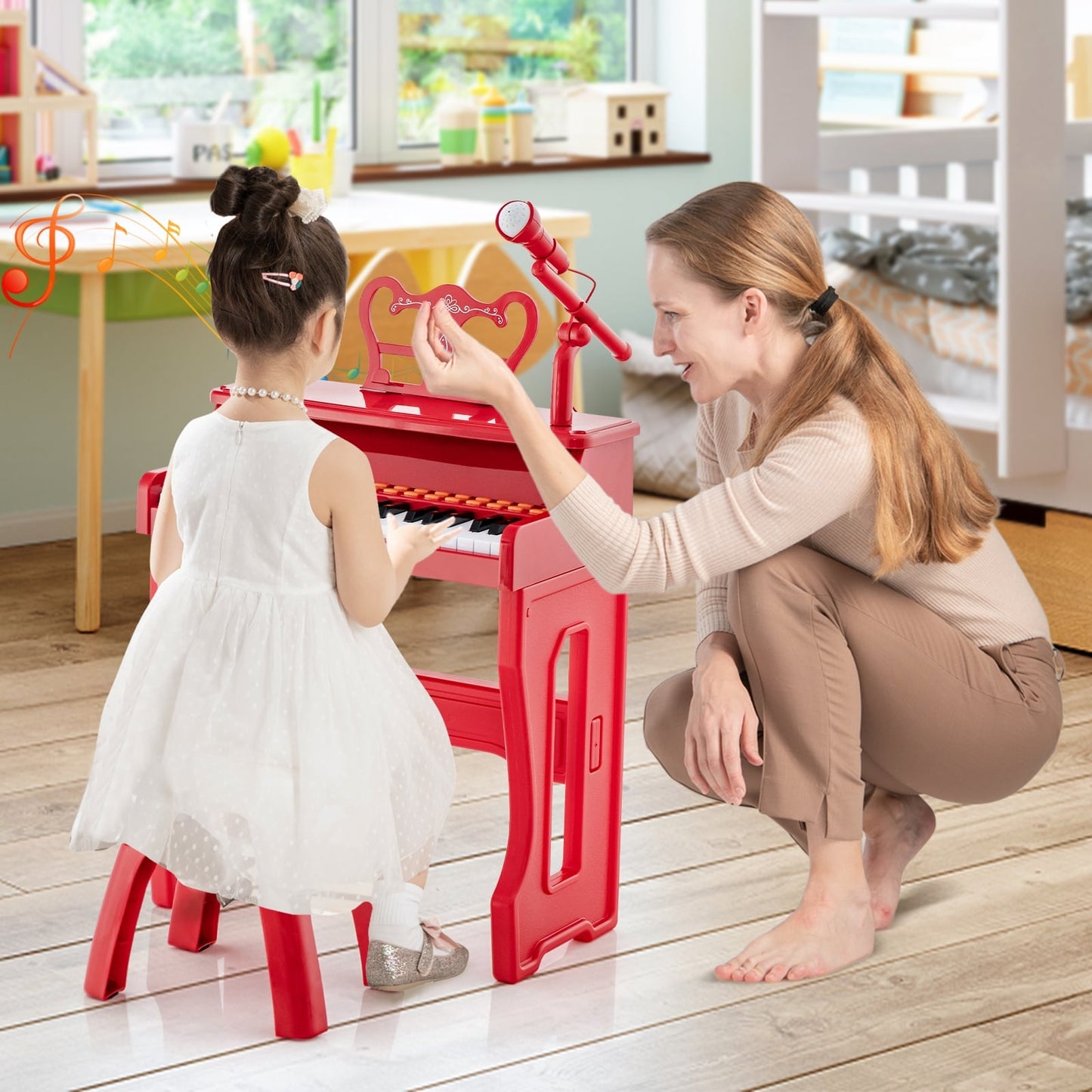 37 Keys Kids Piano Keyboard With Microphone, Red Pianos & Keyboards at Gallery Canada