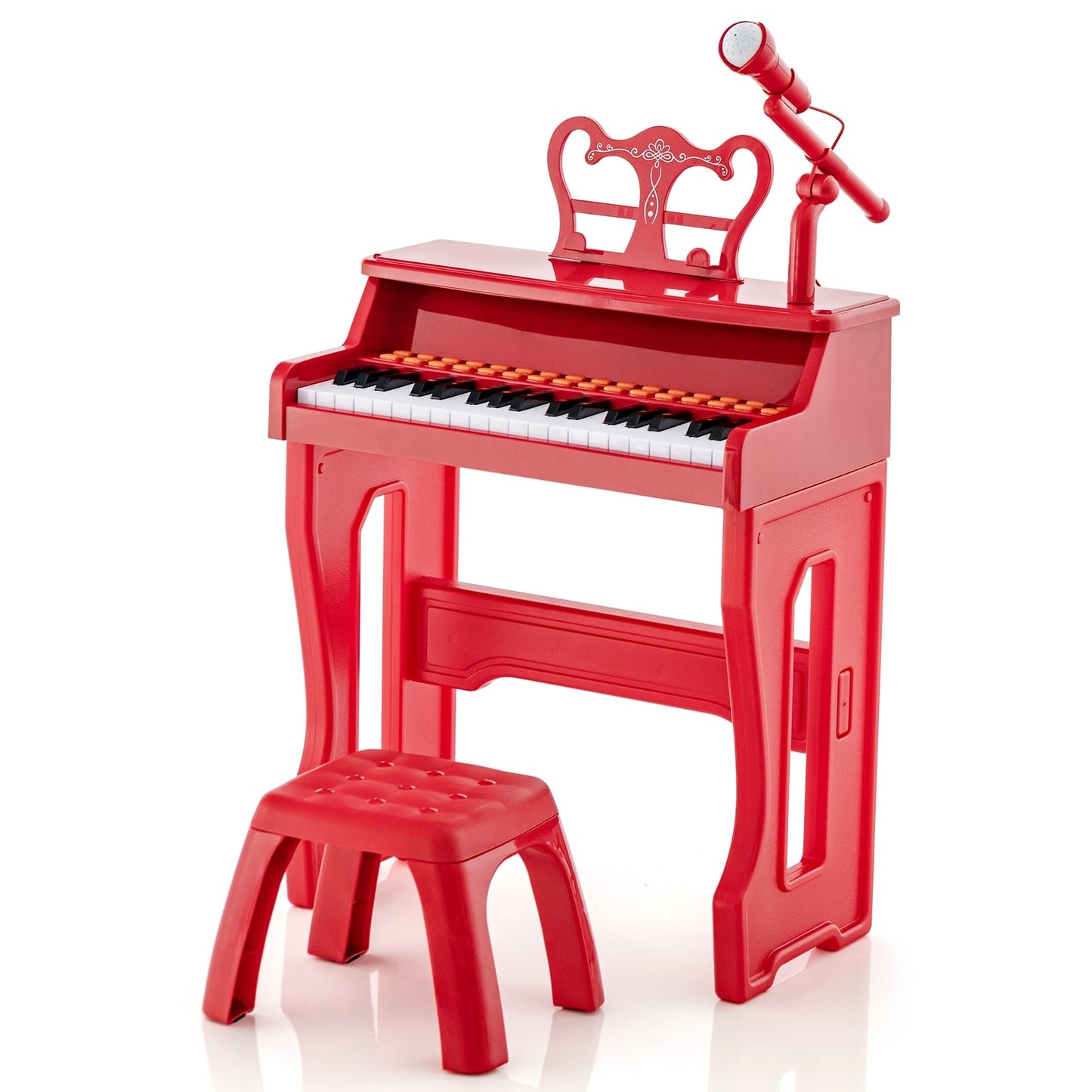 37 Keys Kids Piano Keyboard With Microphone, Red Pianos & Keyboards Red at Gallery Canada