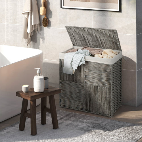 29 Gallons Laundry Hamper, Removable Liner Bag, Gray