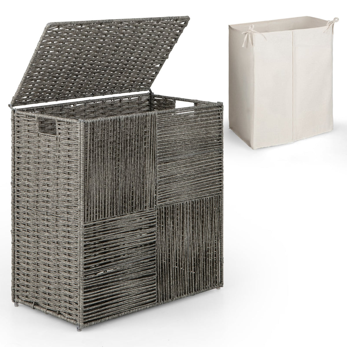 29 Gallons Laundry Hamper, Removable Liner Bag, Gray Laundry Baskets at Gallery Canada