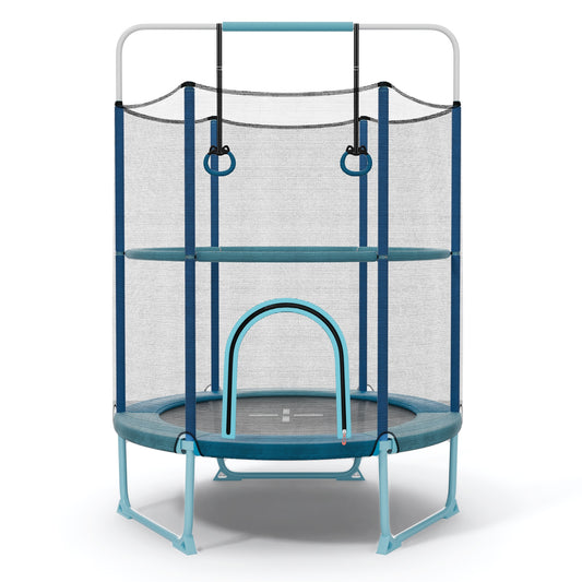 60 Inch Trampoline With Gymnastic Bar And Rings, Blue Trampolines Blue at Gallery Canada