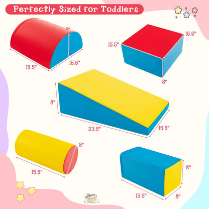 5-Piece Kids Climb And Crawl Activity Playset, Red Climbers & Slides at Gallery Canada
