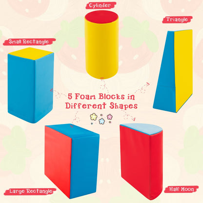 5-Piece Kids Climb And Crawl Activity Playset, Red Climbers & Slides at Gallery Canada