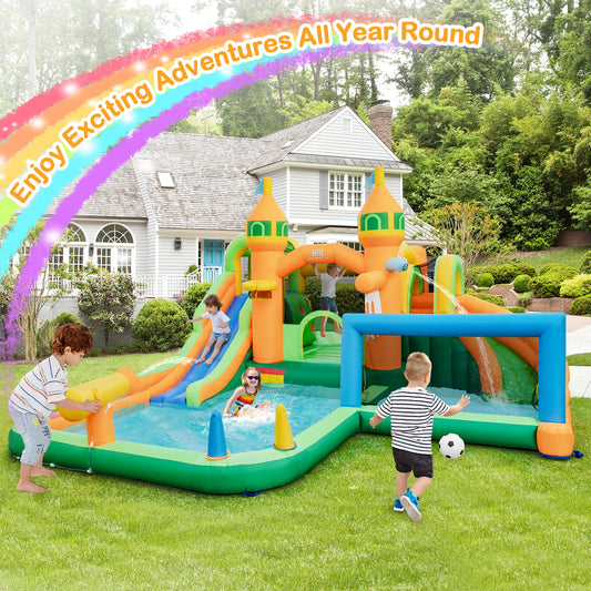 Inflatable Water Slide, 735W Blower, Multicolor Bounce House Multicolor at Gallery Canada
