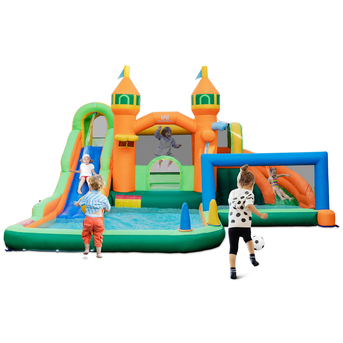 Inflatable Water Slide, 735W Blower, Multicolor Bounce House at Gallery Canada