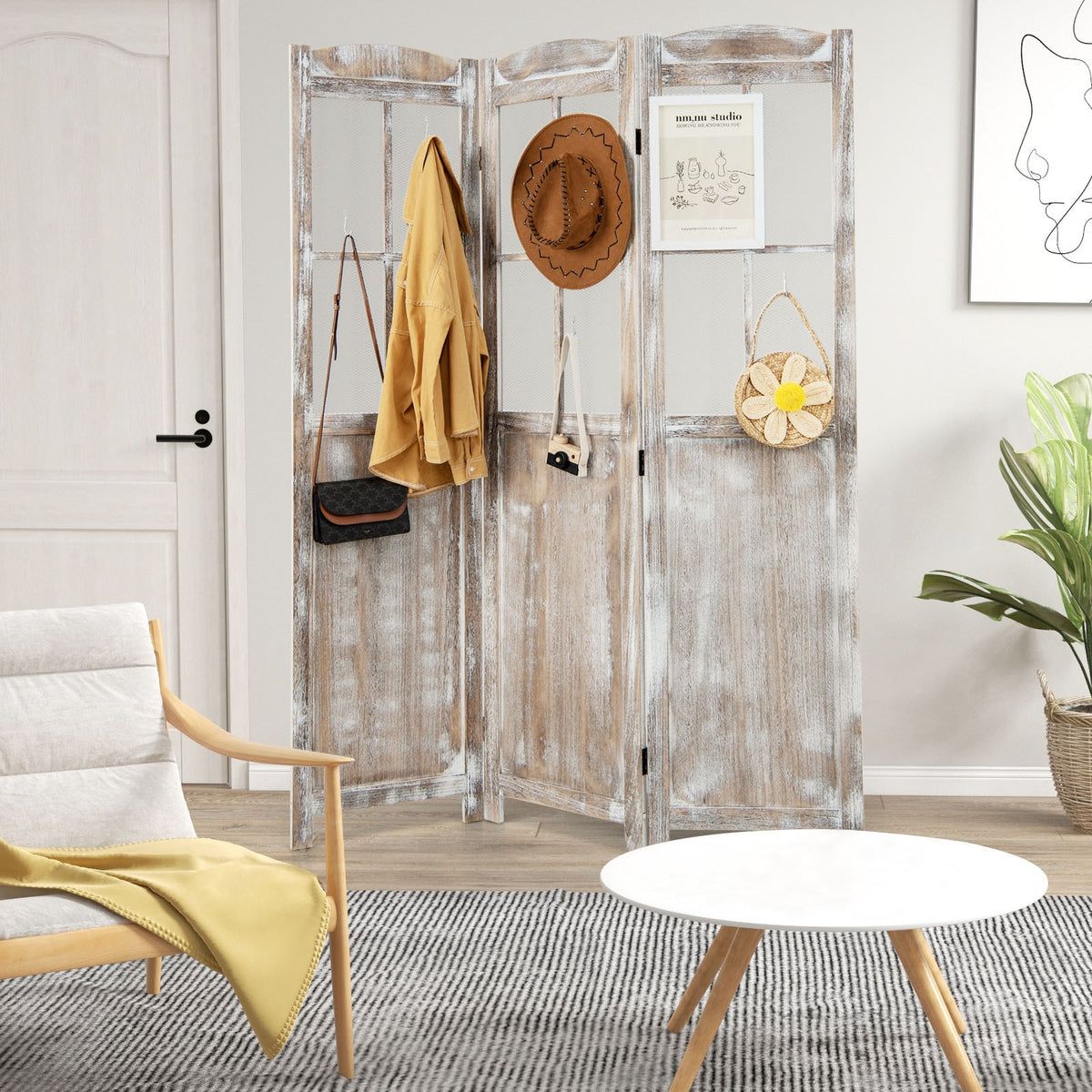 6 Feet Folding Privacy Screen, Coffee Room Dividers at Gallery Canada