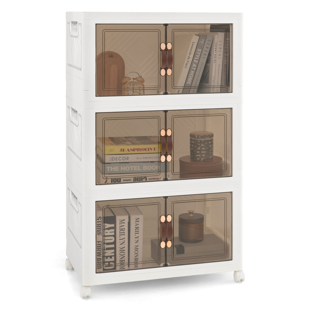 Stackable Storage Bins With Lockable Wheels, 3 Pack, White Cabinets & Chests at Gallery Canada