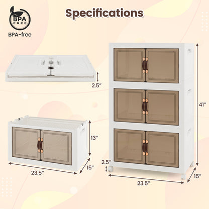 Stackable Storage Bins With Lockable Wheels, 3 Pack, White Cabinets & Chests at Gallery Canada