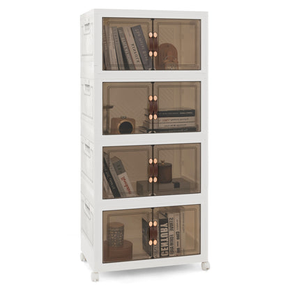 Stackable Storage Bins With Lockable Wheels, 4 Pack, White Cabinets & Chests at Gallery Canada