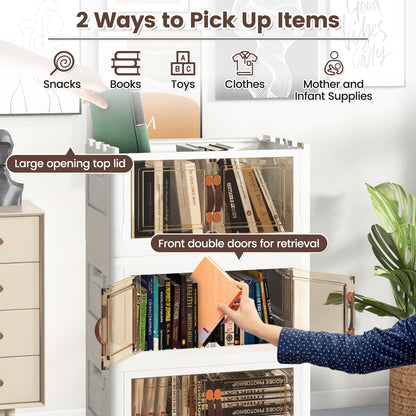 Stackable Storage Bins With Lockable Wheels, 4 Pack, White Cabinets & Chests at Gallery Canada