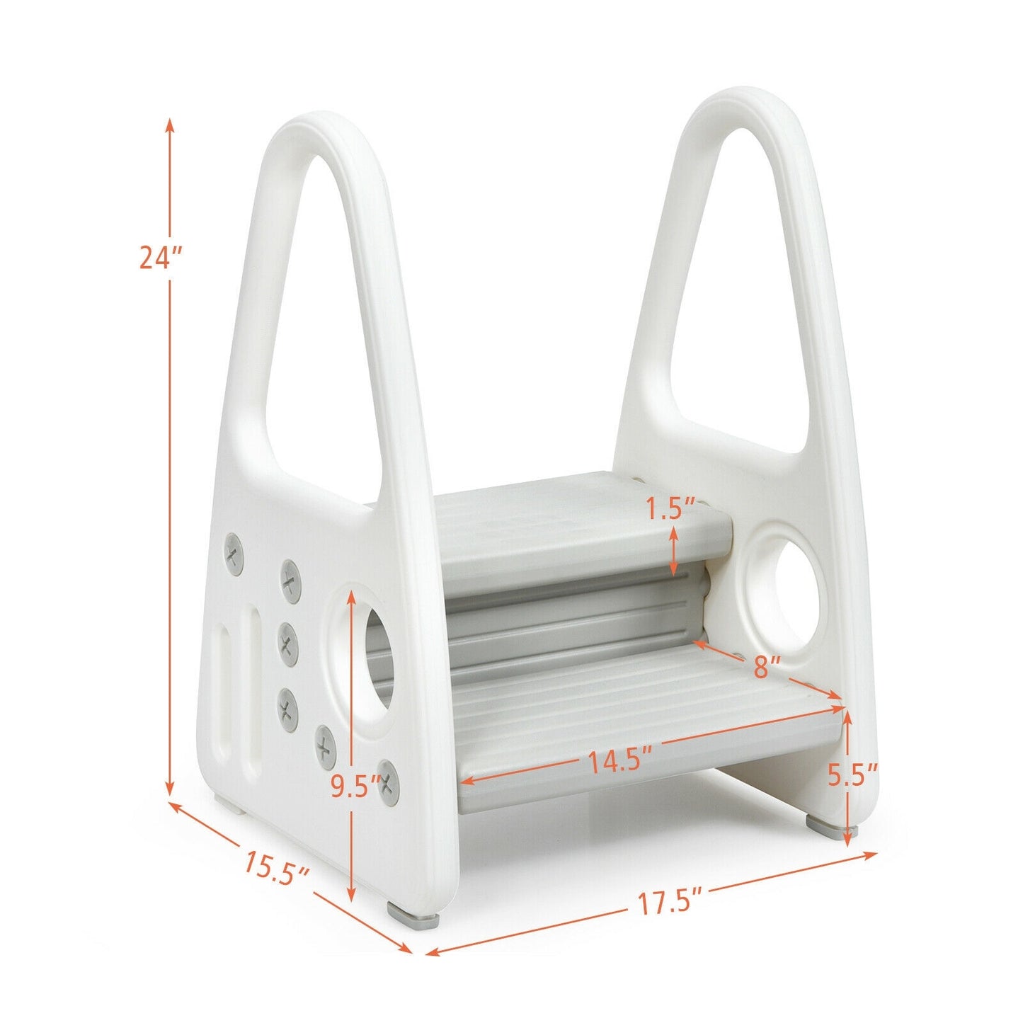 Kids Step Stool With Armrest, For Kitchen Toilet Potty Training, Gray Toddler & Kids Furniture at Gallery Canada