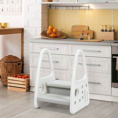 Kids Step Stool With Armrest, For Kitchen Toilet Potty Training, Gray Toddler & Kids Furniture at Gallery Canada