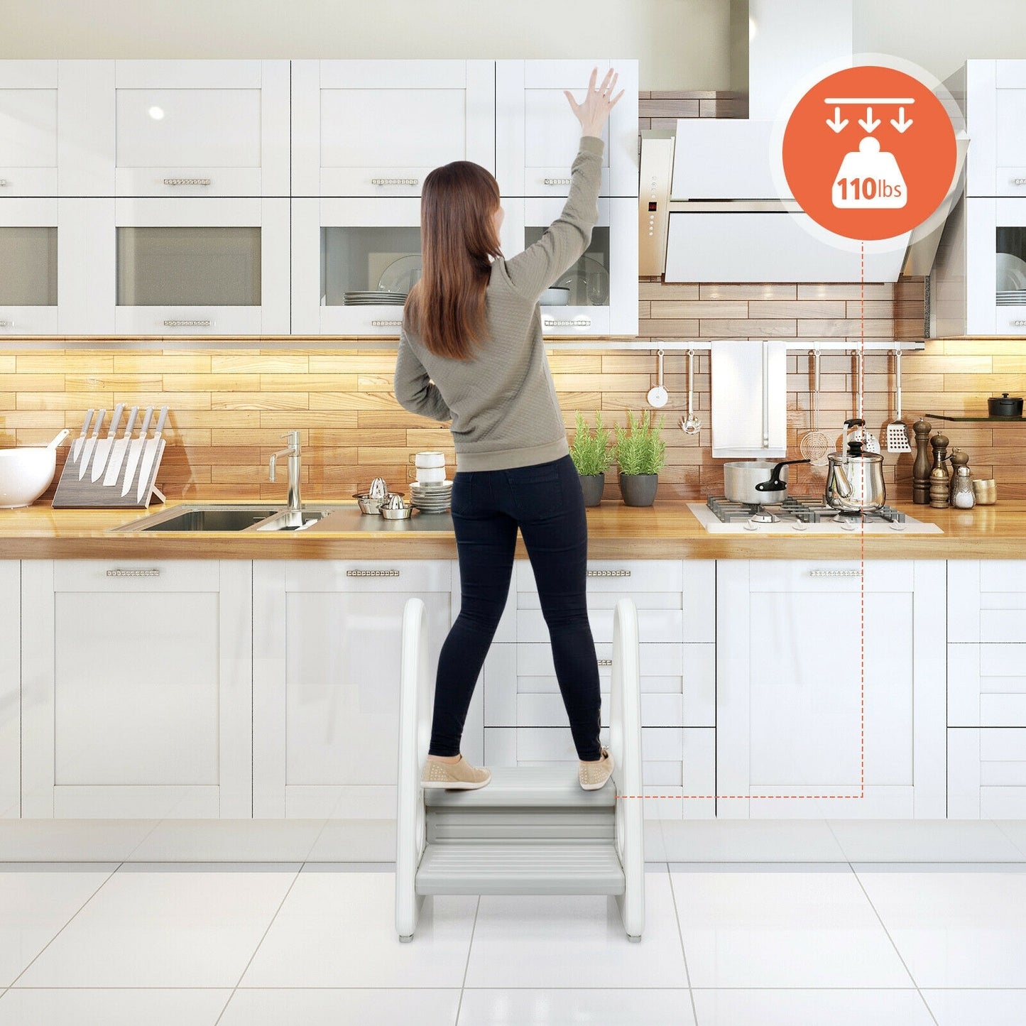 Kids Step Stool With Armrest, For Kitchen Toilet Potty Training, Gray Toddler & Kids Furniture at Gallery Canada