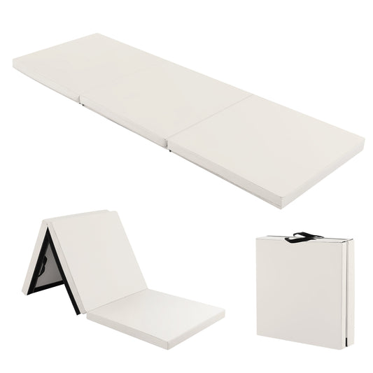 6 x 2 FT Tri-Fold Gym Mat, Handles, Removable Cover, Light Gray Yoga & Gym Mats Light Gray at Gallery Canada