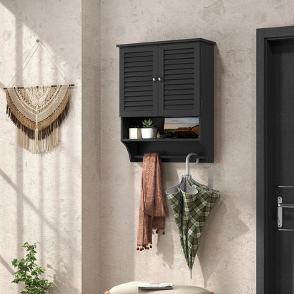 2-Doors Wall-Mounted Medicine Cabinet, Black Wall Cabinets at Gallery Canada
