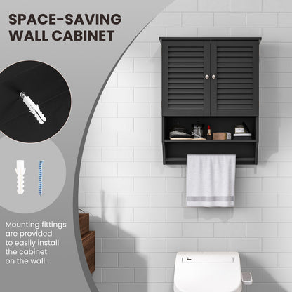 2-Doors Wall-Mounted Medicine Cabinet, Black Wall Cabinets at Gallery Canada