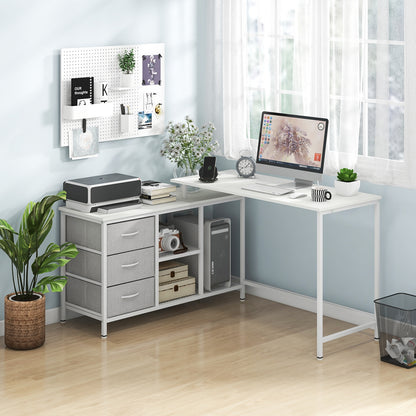 L-Shaped Computer Desk With Power Outlet, White L-Shaped Desks at Gallery Canada