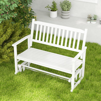 2 Seats Outdoor Glider Bench, White Patio Rocking Chairs & Gliders at Gallery Canada