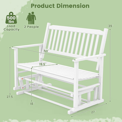 2 Seats Outdoor Glider Bench, White Patio Rocking Chairs & Gliders at Gallery Canada