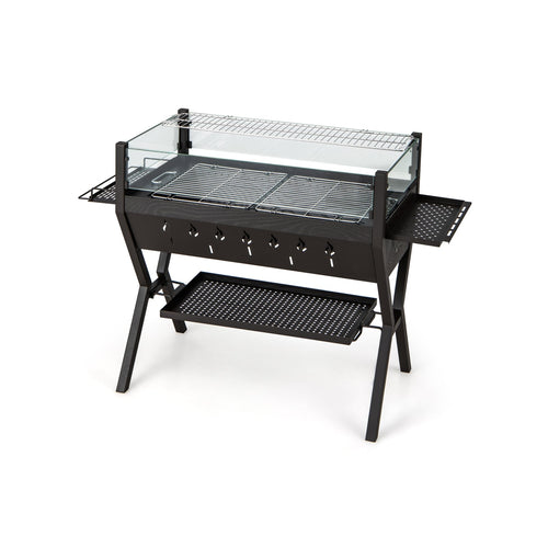 BBQ Grill, Wind Guard, Seasoning Racks, Charcoal
