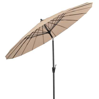 9 Feet Round Patio Umbrella, 18 Fiberglass Ribs, Tan Outdoor Umbrellas at Gallery Canada